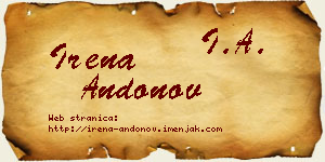 Irena Andonov vizit kartica